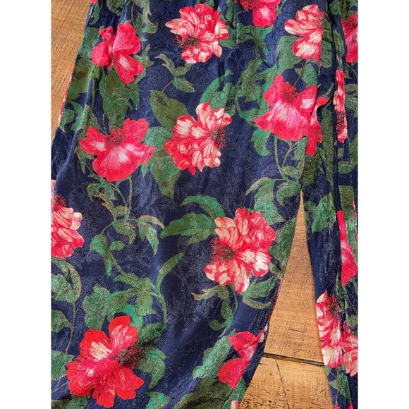 Womens ICONS Objects‎ of Devotion Floral Ankle Length Wide Leg Pants Size Large - Picture 3 of 8